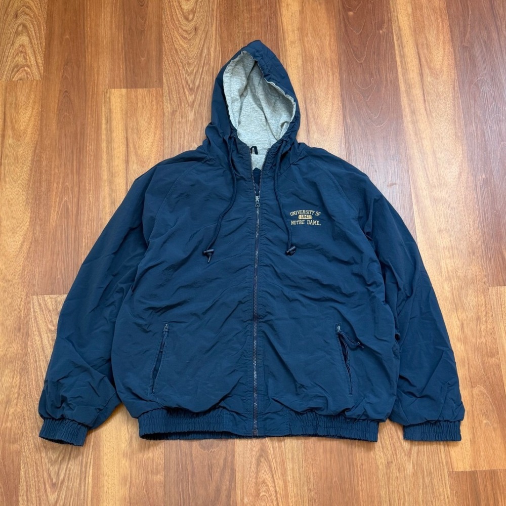 Weatherproof University of Notre Dame Navy Windbreaker Jacket Men's Size XL